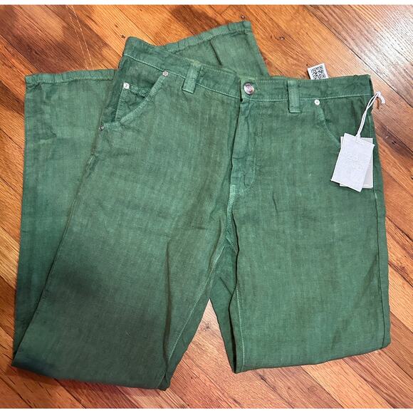 120% Lino Other - 120% LINO Italian linen pants - 32” x 32" - green - jeans style
